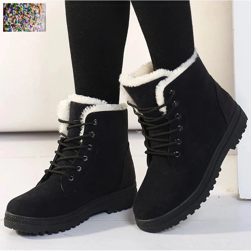 Winter Women's Ankle Boots - Low Heel, Platform