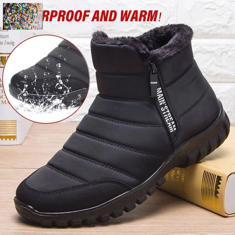 Winter Snow Boots Men Waterproof Casual Cotton Shoes Flat Comfortable Man Footwear Plus Size 46 Ankle Boots Women
