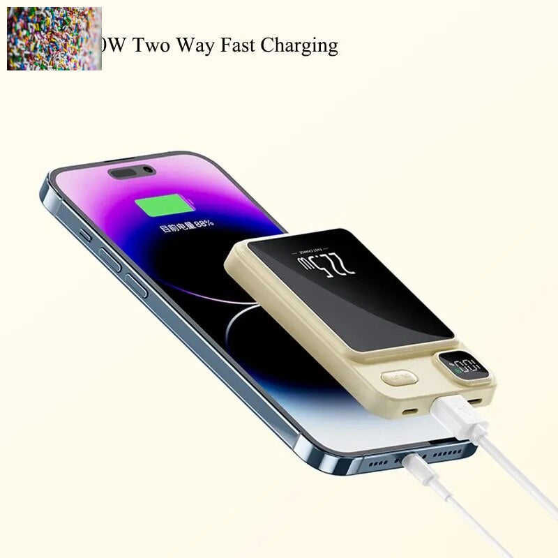 30000mAh Wireless Fast Charging Power Bank 22.5W, Thin and Portable