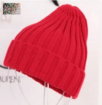 Stay Warm in Style with 19 Color Options - Acrylic Knitted Hat for Women/Ladies