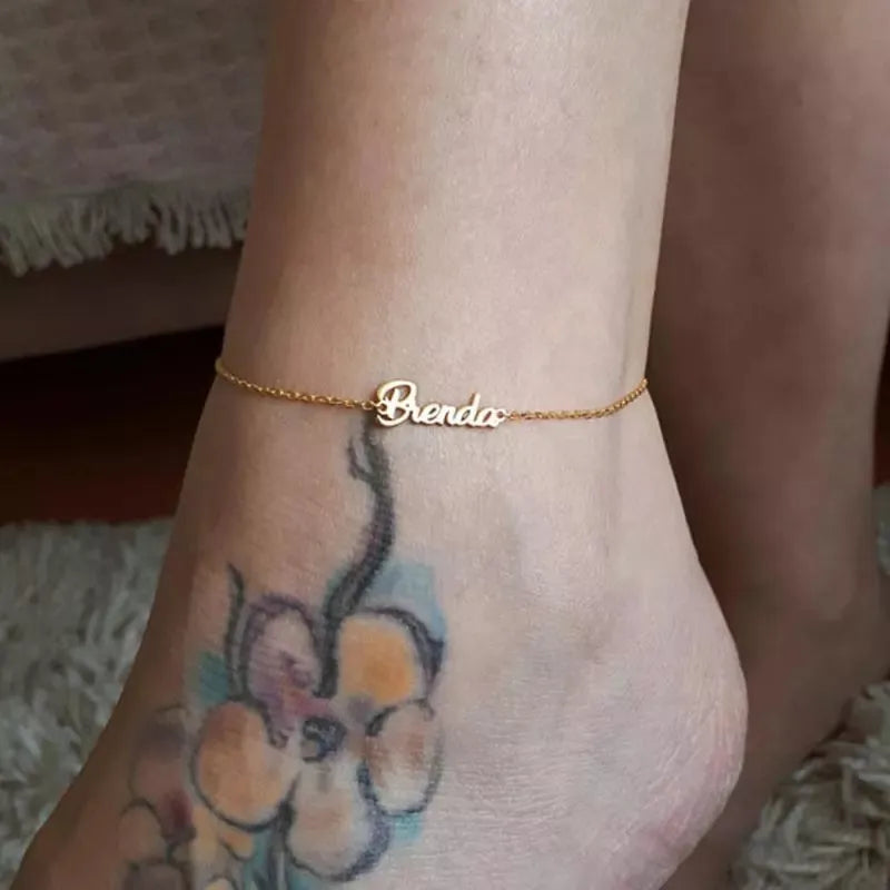 Personalized Name Anklet Bracelet - Handmade Boho Beach Jewelry for Women