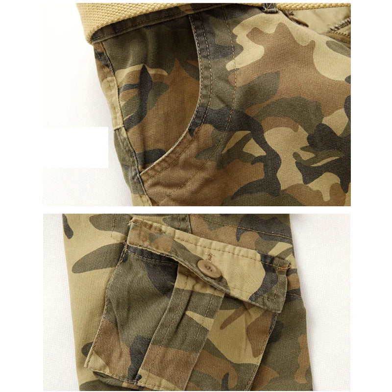 Men's Camo Cargo Pants - 7 Colors, Chinese Size, Hand-Measured, Fast Shipping