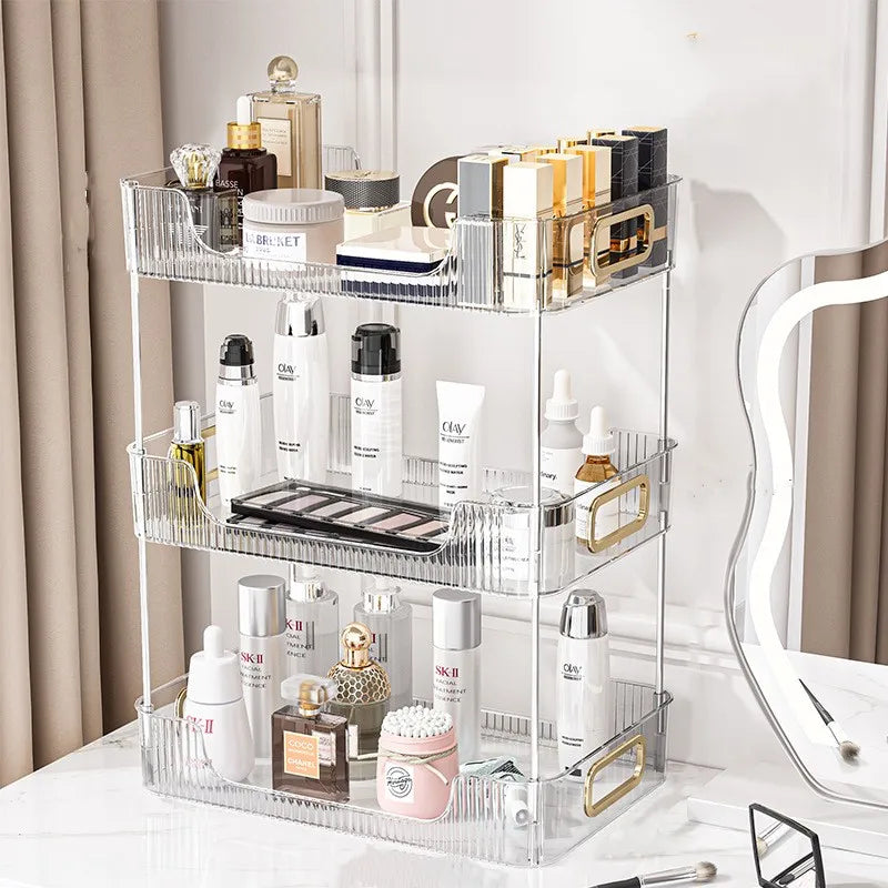 Large Capacity Bathroom Organizer Shelf for Skincare & Makeup