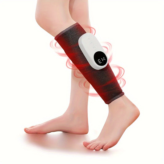 Portable Leg Massager with Air Compression, Heat, and 3 Intensities for Circulation and Muscle Relaxation - USB Rechargeable