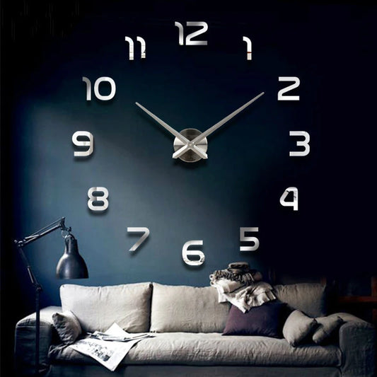 DIY 3D Wall Clock Sticker for Large Spaces - Modern Living Room & Office Decor