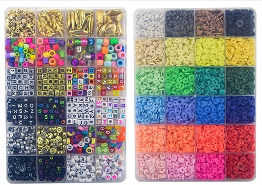 DIY Jewelry Making Kit - 15 Styles, Polymer Clay & Acrylic Beads for Kids & Girls