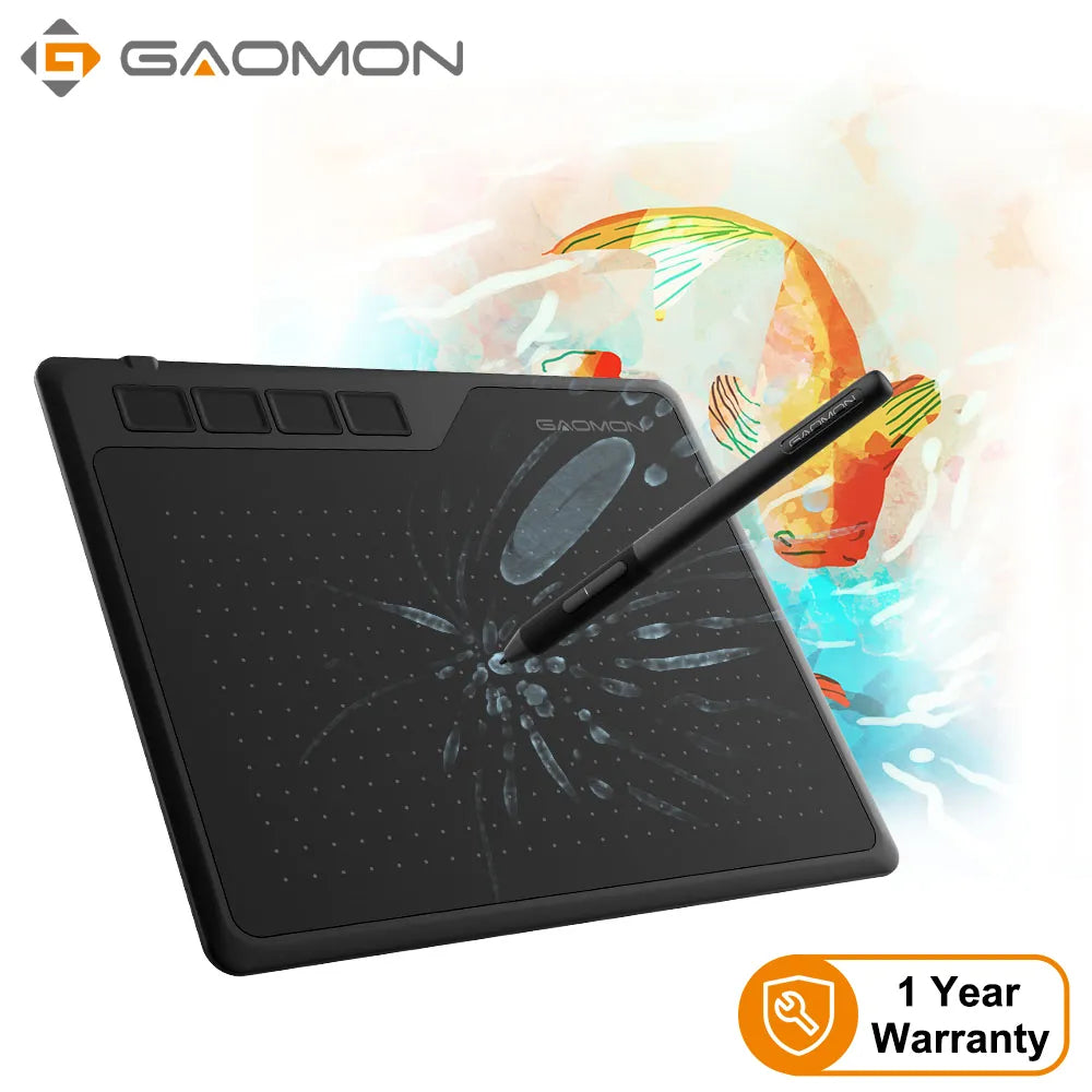 GAOMON S620 Digital Drawing Tablet - 8192 Levels Pressure - 6.5 x 4 Inches